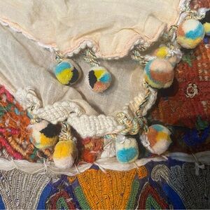 Steve Madden Peach Scarf w/Embroidery NWOT